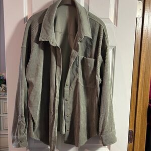 Women's Corduroy Shirt Jacket - Olive